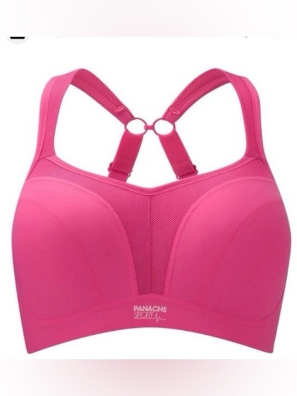 Panache Sport Underwire High Impact Sports Bra Hot Pink 38FF 5021 Racerback Hook